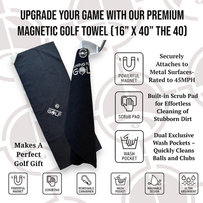 Magnetic Golf Towel Large (40) With MAGNA-ANCHOR Technology