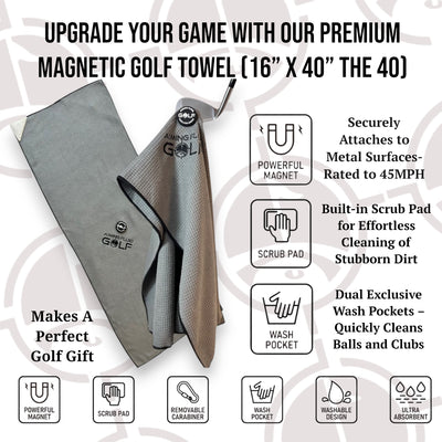 Magnetic Golf Towel Large (40) With MAGNA-ANCHOR Technology